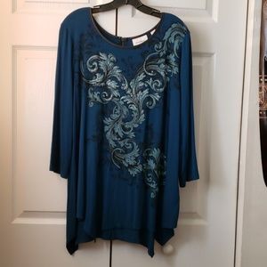 Avenue Mid-Sleeve Teal Blouse (14/16)